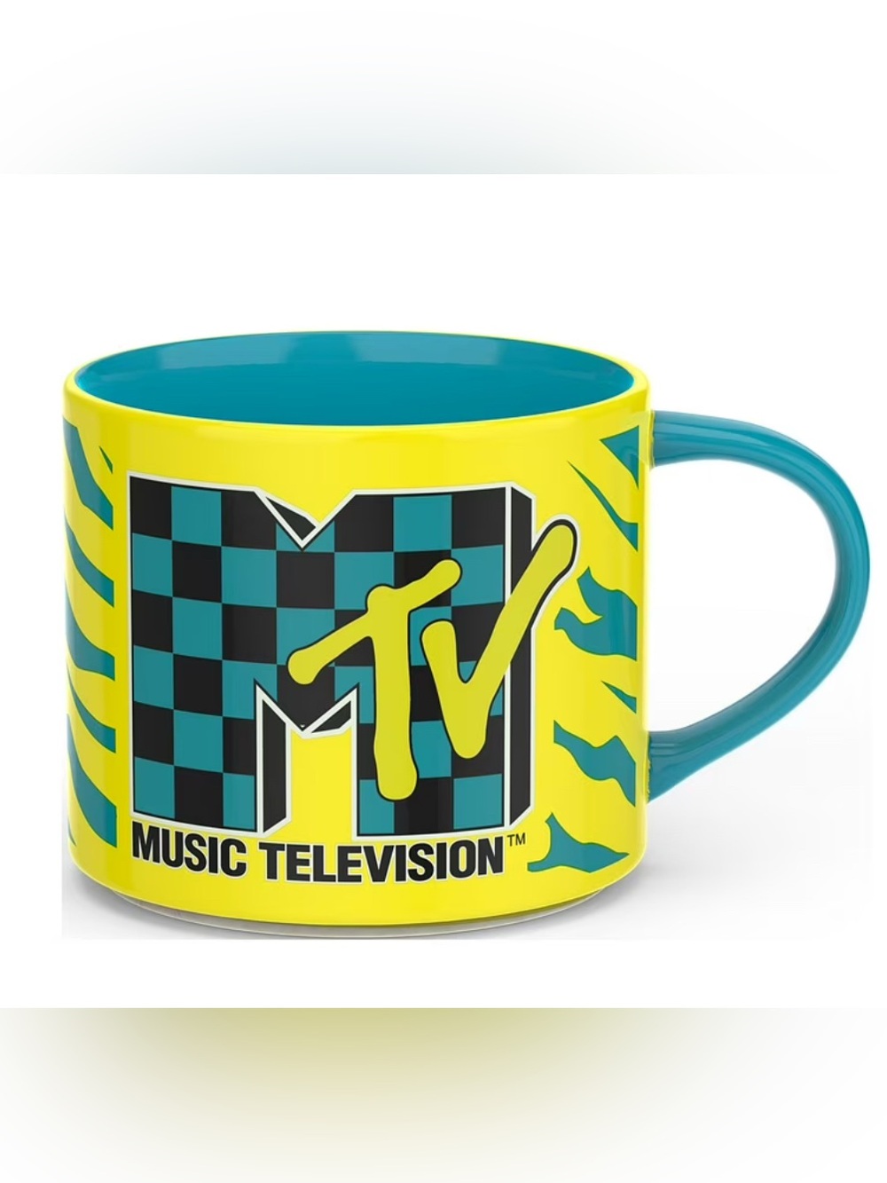 MTV Yellow & Teal 'I Want My MTV' Ceramic Mug set of 2! - Picture 2 of 7